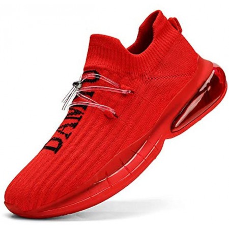 Running Slip On Hiking Fashion Sneakers for Mens Walking Casual Work Non Slip Athletic Shoes Red